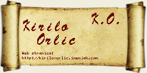 Kirilo Orlić vizit kartica